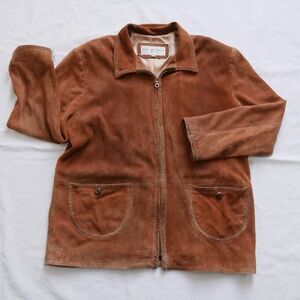 Alan‎ Michael caramel suede leather jacket